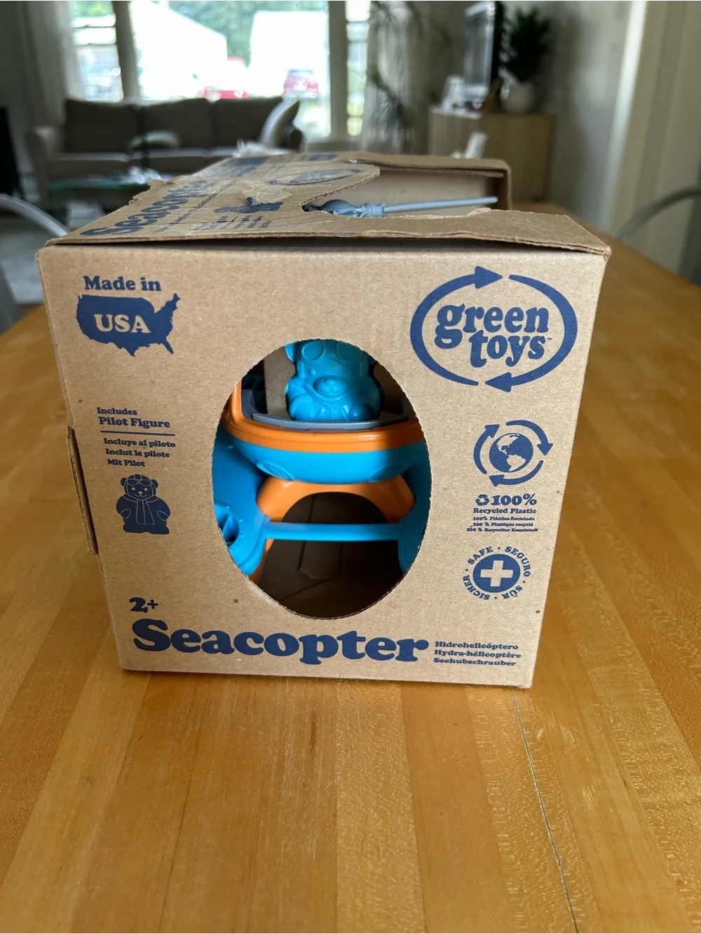 Green Toys Seacopter — Orange & Blue Floatable Helicopter Toy